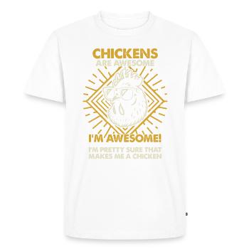 Les poulets sont géniaux - Maman Papa - T-shirt Premium bio Homme - blanc - Devant - Nico (187cm)