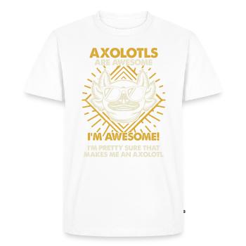 Les axolotls sont géniaux - Maman Papa - T-shirt Premium bio Homme - blanc - Devant - Nico (187cm)