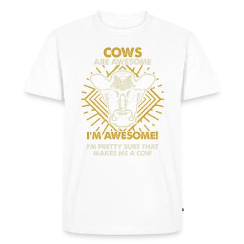 Les vaches sont géniales - Maman Papa - T-shirt Premium bio Homme - blanc - Devant - Nico (187cm)