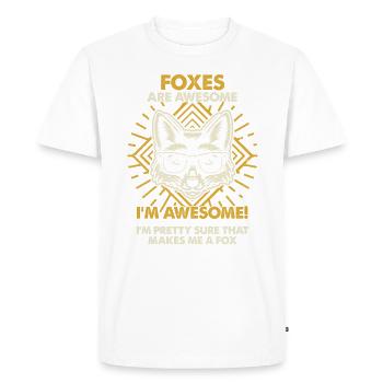 Foxes Are Great - Mama Dad - Men's Premium Organic T-Shirt - white - Front - Nico (187cm)