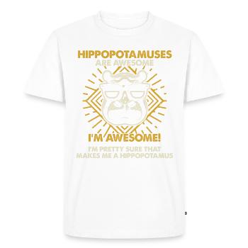 Hippos Are Great - Mama Dad - Men's Premium Organic T-Shirt - white - Front - Nico (187cm)