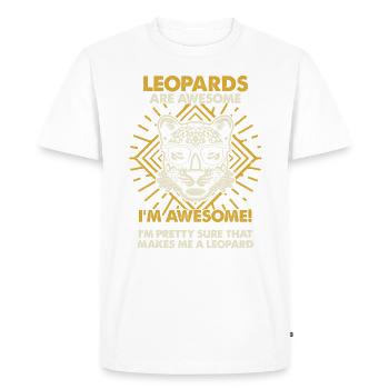Les léopards sont géniaux - Mama Dad - T-shirt Premium bio Homme - blanc - Devant - Nico (187cm)