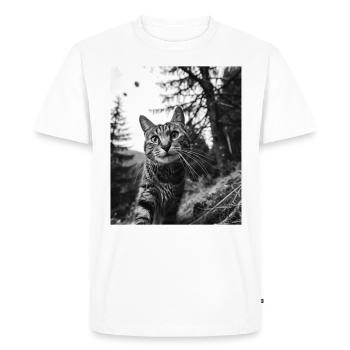 Chat - OVNI extraterrestre américain à poil court - T-shirt Premium bio Homme - blanc - Devant - Nico (187cm)