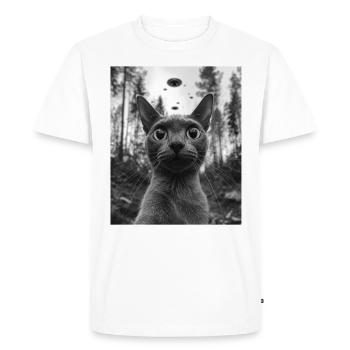 alienCat - Ovni birman selfie extraterrestre - T-shirt Premium bio Homme - blanc - Devant - Nico (187cm)