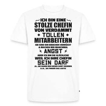 Fier patron de d’employés géniaux - T-shirt Premium bio Homme - blanc - Devant - Nico (187cm)