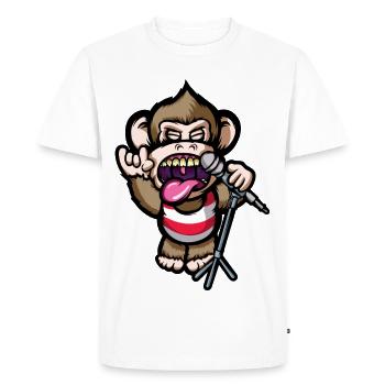 Ape Mic - Men's Premium Organic T-Shirt - white - Front - Nico (187cm)