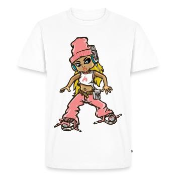 Hip hop fille en rose - T-shirt Premium bio Homme - blanc - Devant - Nico (187cm)