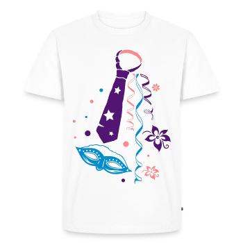 Carnival, mask, streamers - Men's Premium Organic T-Shirt - white - Front - Nico (187cm)