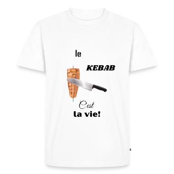 Kebab Fan T-shirt - T-shirt Premium bio Homme - blanc - Devant - Nico (187cm)