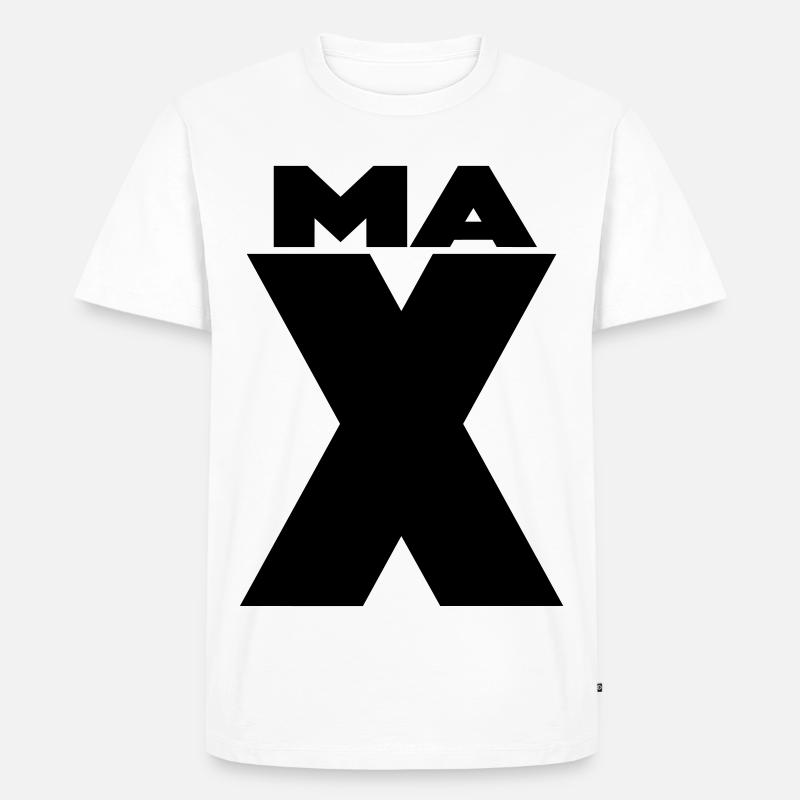Max X – Minimal Name Design - Männer Premium Bio T-Shirt - Weiß