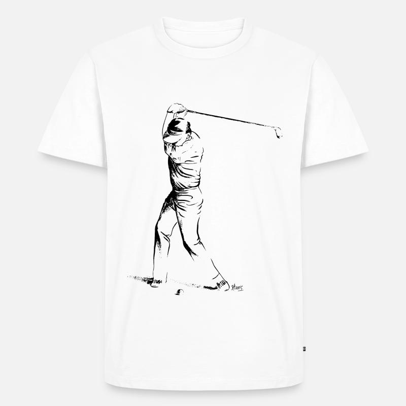 Bild eines Golfers während des Spiels - Männer Premium Bio T-Shirt - Weiß