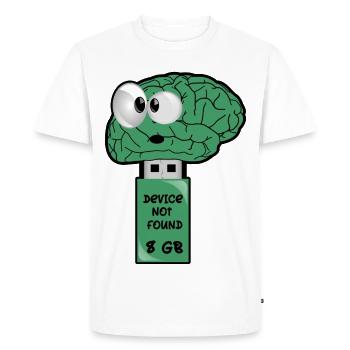Brain USB Flash Drive - Men's Premium Organic T-Shirt - white - Front - Nico (187cm)