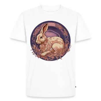Rabbit Bunny Historical Art - Men's Premium Organic T-Shirt - white - Front - Nico (187cm)