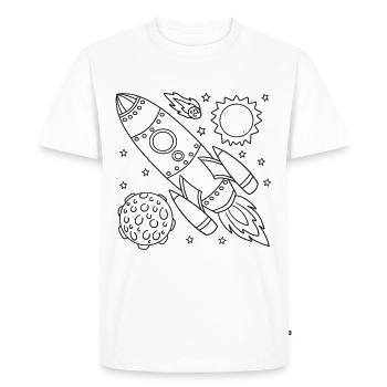Rocket Space Spaceship - Men's Premium Organic T-Shirt - white - Front - Nico (187cm)