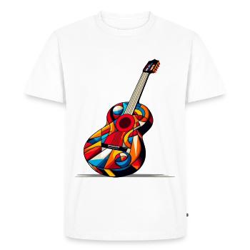 Guitare classique multicolore style cubiste - T-shirt Premium bio Homme - blanc - Devant - Nico (187cm)