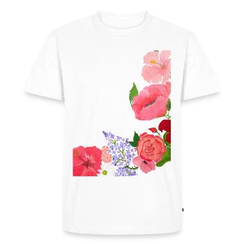 Summer Blossoms Motif Flower Power - Men's Premium Organic T-Shirt - white - Front - Nico (187cm)