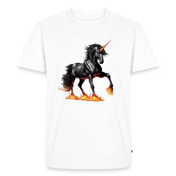 La puissante licorne noire - T-shirt Premium bio Homme - blanc - Devant - Nico (187cm)