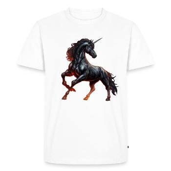 La puissante licorne noire - T-shirt Premium bio Homme - blanc - Devant - Nico (187cm)