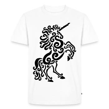 Unicorn Horse (Black) - Men's Premium Organic T-Shirt - white - Front - Nico (187cm)
