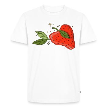 Cœur Fraise - T-shirt Premium bio Homme - blanc - Devant - Nico (187cm)
