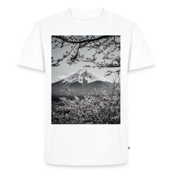 Japan Fuji with Cherry Blossoms Tokyo Kyoto - Men's Premium Organic T-Shirt - white - Front - Nico (187cm)
