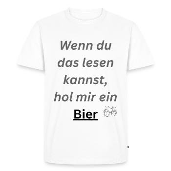 Apportez-moi de la bière - T-shirt Premium bio Homme - blanc - Devant - Nico (187cm)