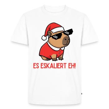 It's Escalating Anyway – Christmas Party Edition 🎄🎉 - Men's Premium Organic T-Shirt - white - Front - Nico (187cm)