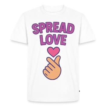 K-POP Spread Love : Geste de la main du cœur - T-shirt Premium bio Homme - blanc - Devant - Nico (187cm)
