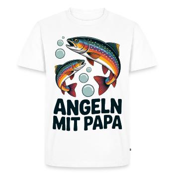 Fishing with dad family motif - Men's Premium Organic T-Shirt - white - Front - Nico (187cm)