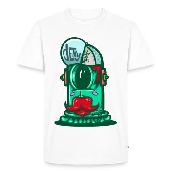 Casque Spatial Vert avec Moustache - T-shirt Premium bio Homme - blanc - Devant - Nico (187cm)