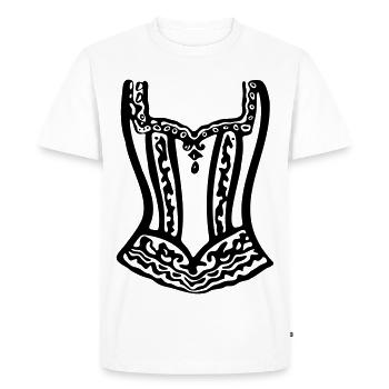 Art en ligne de corset en cage en perles victorien - T-shirt Premium bio Homme - blanc - Devant - Nico (187cm)
