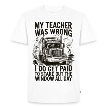 Funny Trucker Semi Truck Driver - Men's Premium Organic T-Shirt - white - Front - Nico (187cm)