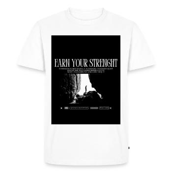 Black_White|Modern|Typographic|StreetwearTshirtpro - T-shirt Premium bio Homme - blanc - Devant - Nico (187cm)