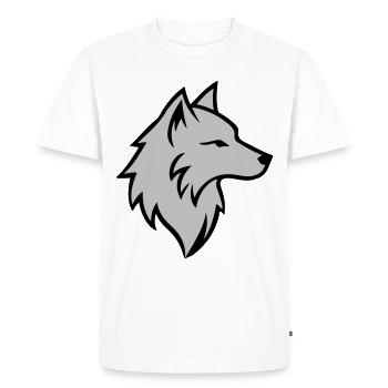 Wolf Logo Animal - Men's Premium Organic T-Shirt - white - Front - Nico (187cm)