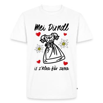 Mei Dirndl Is Z Kloa Pour Zwoa Wiesn - T-shirt Premium bio Homme - blanc - Devant - Nico (187cm)