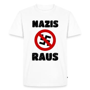 Anti Nazi Spruch - Männer Premium Bio T-Shirt - Weiß - Vorne - Nico (187cm)