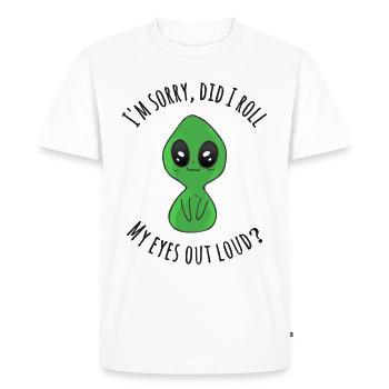 Désolé, ai-je levé les yeux au ciel? - T-shirt Premium bio Homme - blanc - Devant - Nico (187cm)