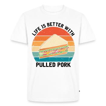 Food Love Sandwich Baguette Ketchup - T-shirt Premium bio Homme - blanc - Devant - Nico (187cm)