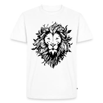 Lion à tête de lion - T-shirt Premium bio Homme - blanc - Devant - Nico (187cm)