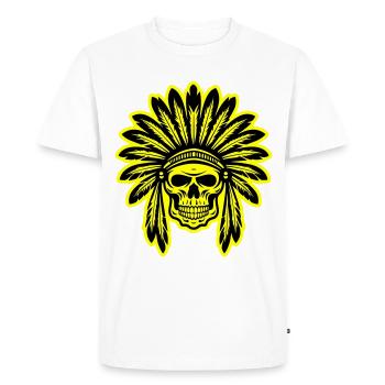 Apache Indian Chief Skull - Men's Premium Organic T-Shirt - white - Front - Nico (187cm)