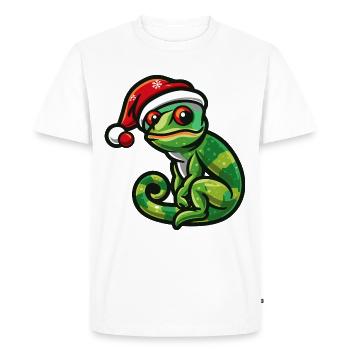 Noël caméléon - T-shirt Premium bio Homme - blanc - Devant - Nico (187cm)