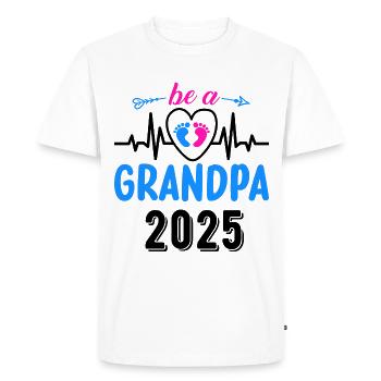 Futur grand-père 2025, Heartbeat, Grand-père 2025 - T-shirt Premium bio Homme - blanc - Devant - Nico (187cm)