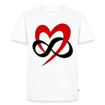 Cadeau de symbole d'amour infini coeur pour petite amie - T-shirt Premium bio Homme - blanc - Devant - Nico (187cm)
