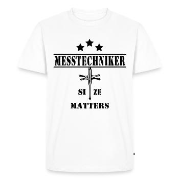 Measurement technician Size Matters Black - Men's Premium Organic T-Shirt - white - Front - Nico (187cm)