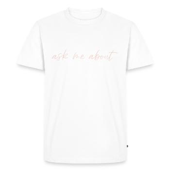 Posez-moi des questions sur le design humain - T-shirt Premium bio Homme - blanc - Devant - Nico (187cm)