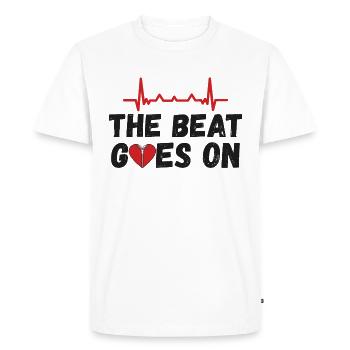 Open Heart Surgery - The beat goes on - Men's Premium Organic T-Shirt - white - Front - Nico (187cm)