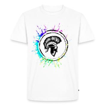 Spartan Helmet - Men's Premium Organic T-Shirt - white - Front - Nico (187cm)
