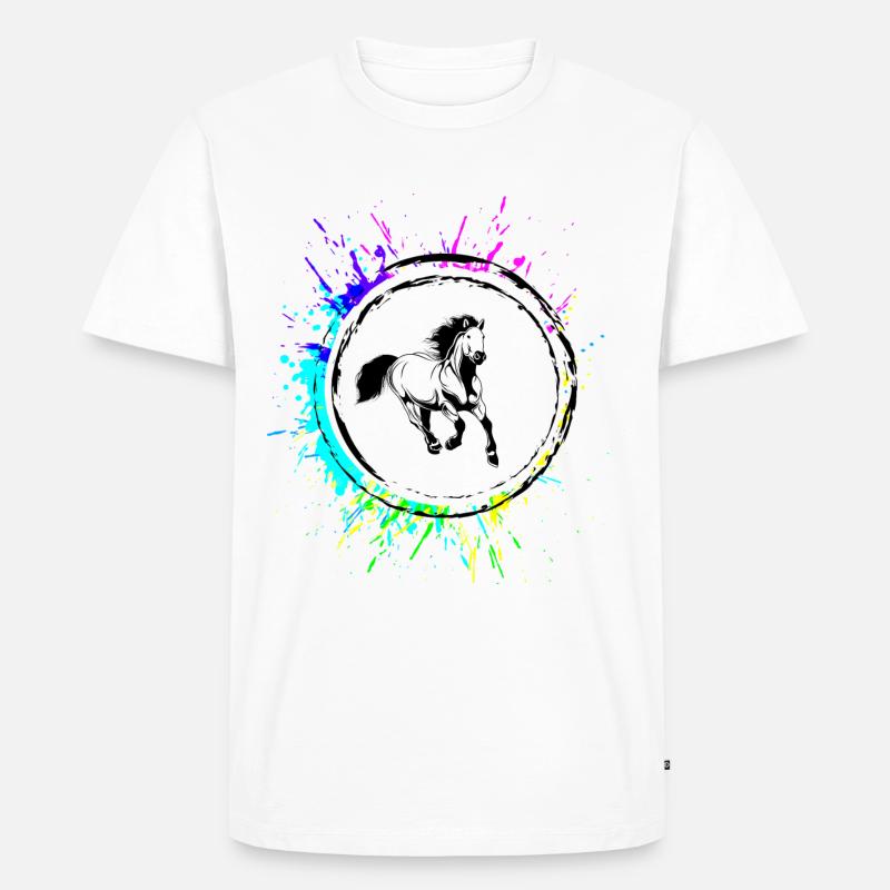 Pferd Tier - Männer Premium Bio T-Shirt - Weiß