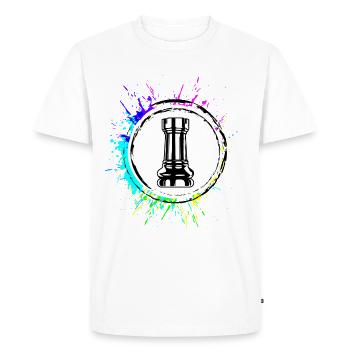 Tour de pièces d’échecs - T-shirt Premium bio Homme - blanc - Devant - Nico (187cm)