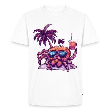 Tarantula Summer Beach Comic - Men's Premium Organic T-Shirt - white - Front - Nico (187cm)